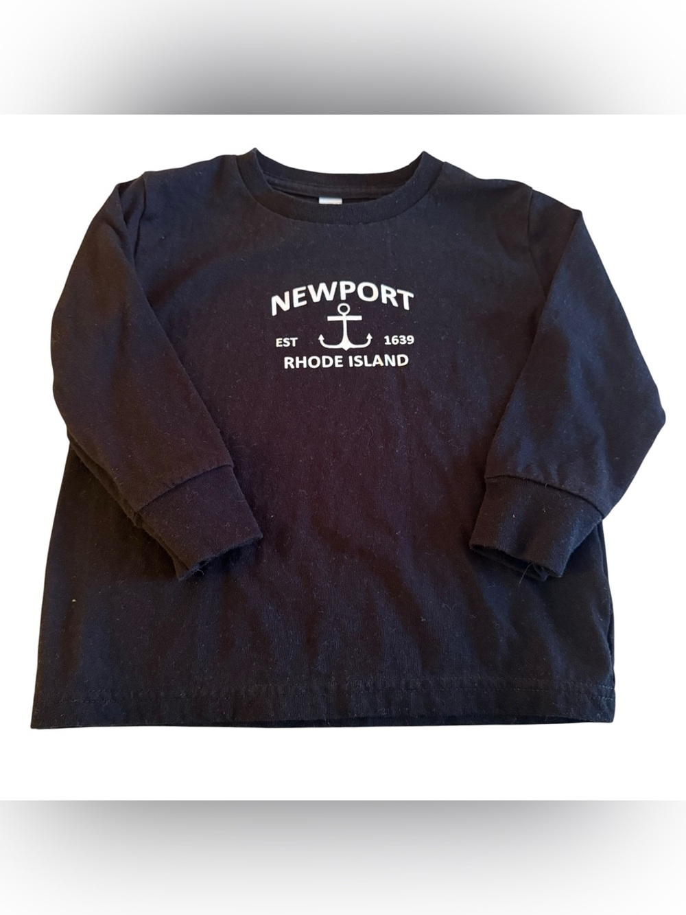 Navy Long Sleeve Tee with Newport Anchor Graphic